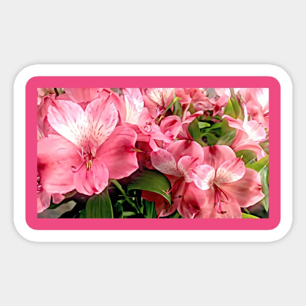 Pink Flowers Sticker by PandLCreations